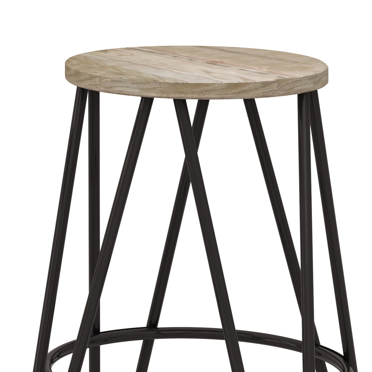 Simeon - Multifunctional Metal Stool With Wood Seat Simpli-Home