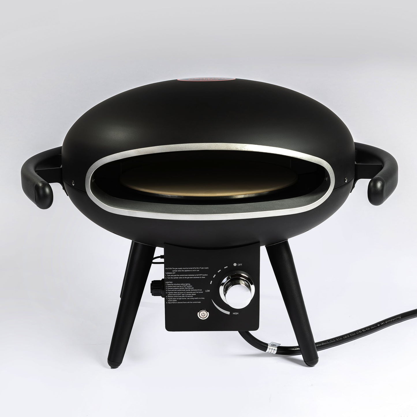 Gas Pizza Oven, Propane Outdoor Pizza Oven, Portable Pizza Oven For 12" Pizzas, With Gas Hose&Regulator - Black Home Essentials