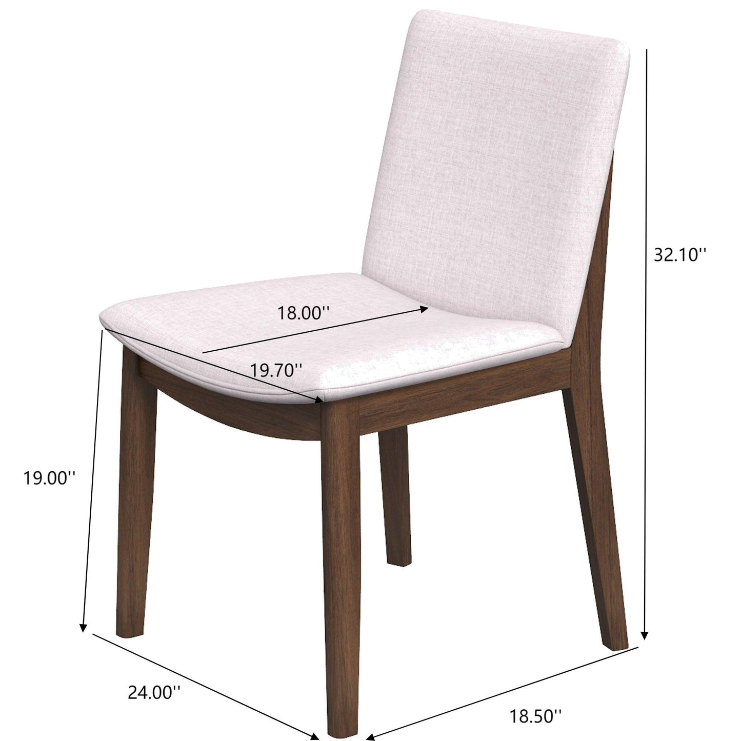 Laura - Mid-Century Modern Solid Wood Dining Chair (Set of 2) Ashcroft Furniture