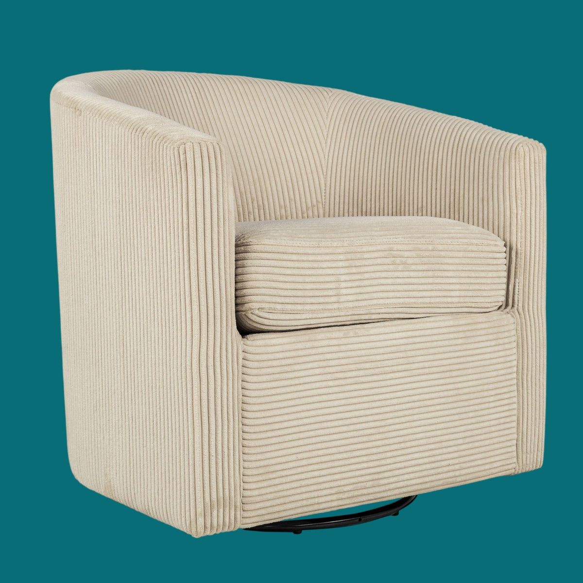 Swivel Accent Chair With U Backrest, Plush Cushion Living Room Furniture Home Essentials