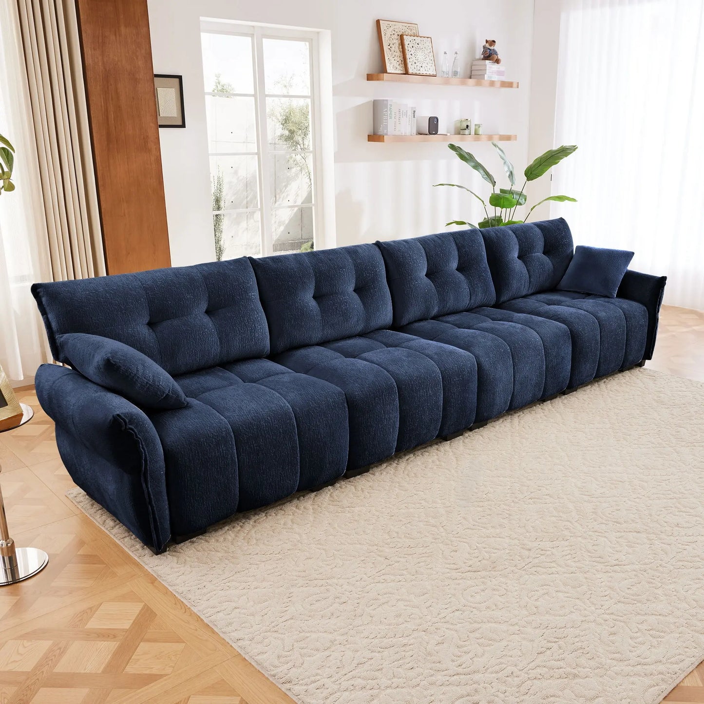 Modern Sofa & Pillows, Textured Cover, High Rebound Cushions Home Essentials