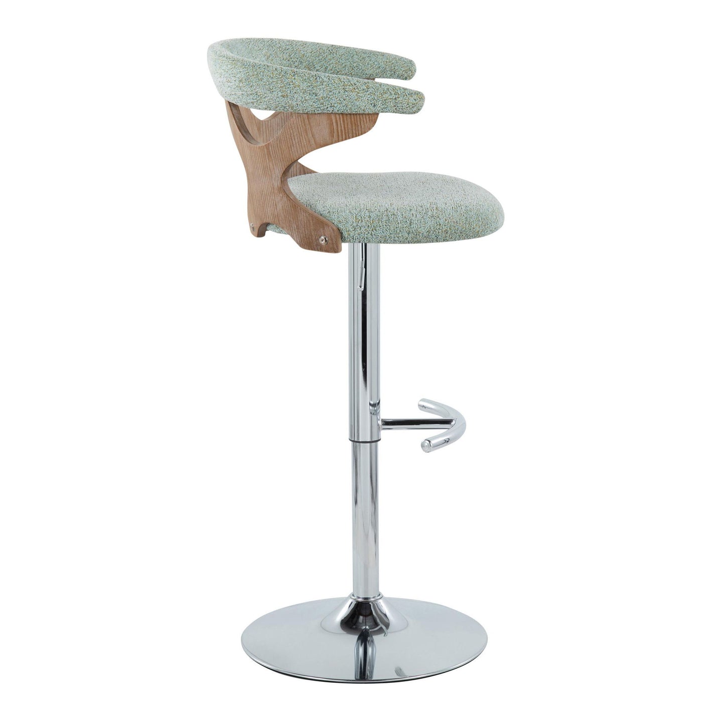 Gardenia - Contemporary Adjustable Barstool With Swivel / Rounded T Footrest (Set of 2) Lumi Source