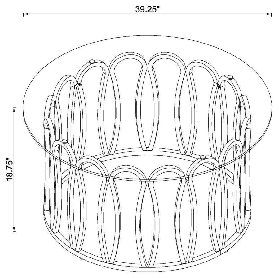 Monett - Round Glass Top Table CoasterEssence