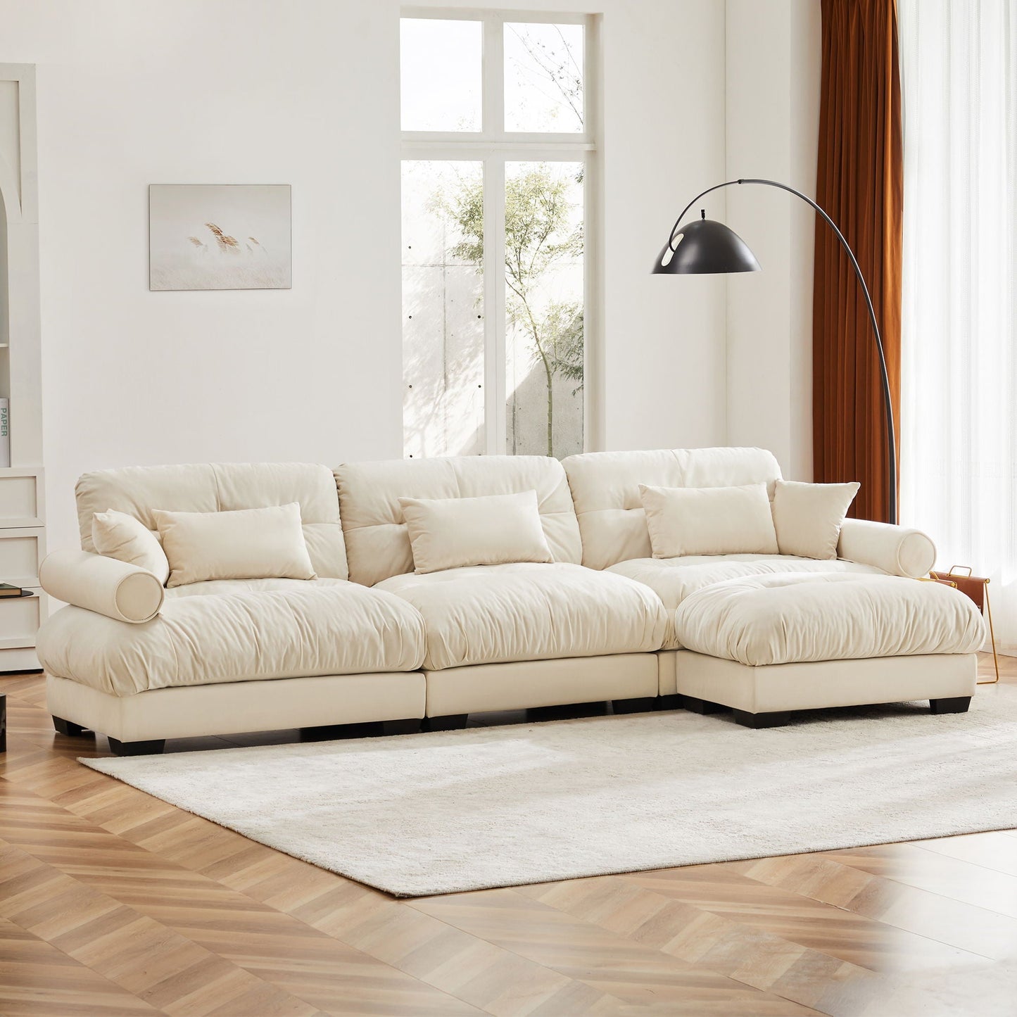 Super Comfort Oversized Modular Sectional Sofa With Movable Ottoman - Snoozhouse