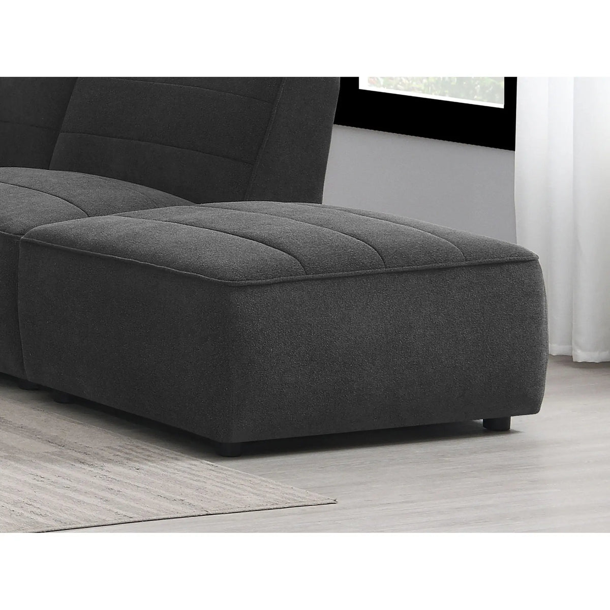 Ortega - Square Ottoman - Charcoal Furniture Max