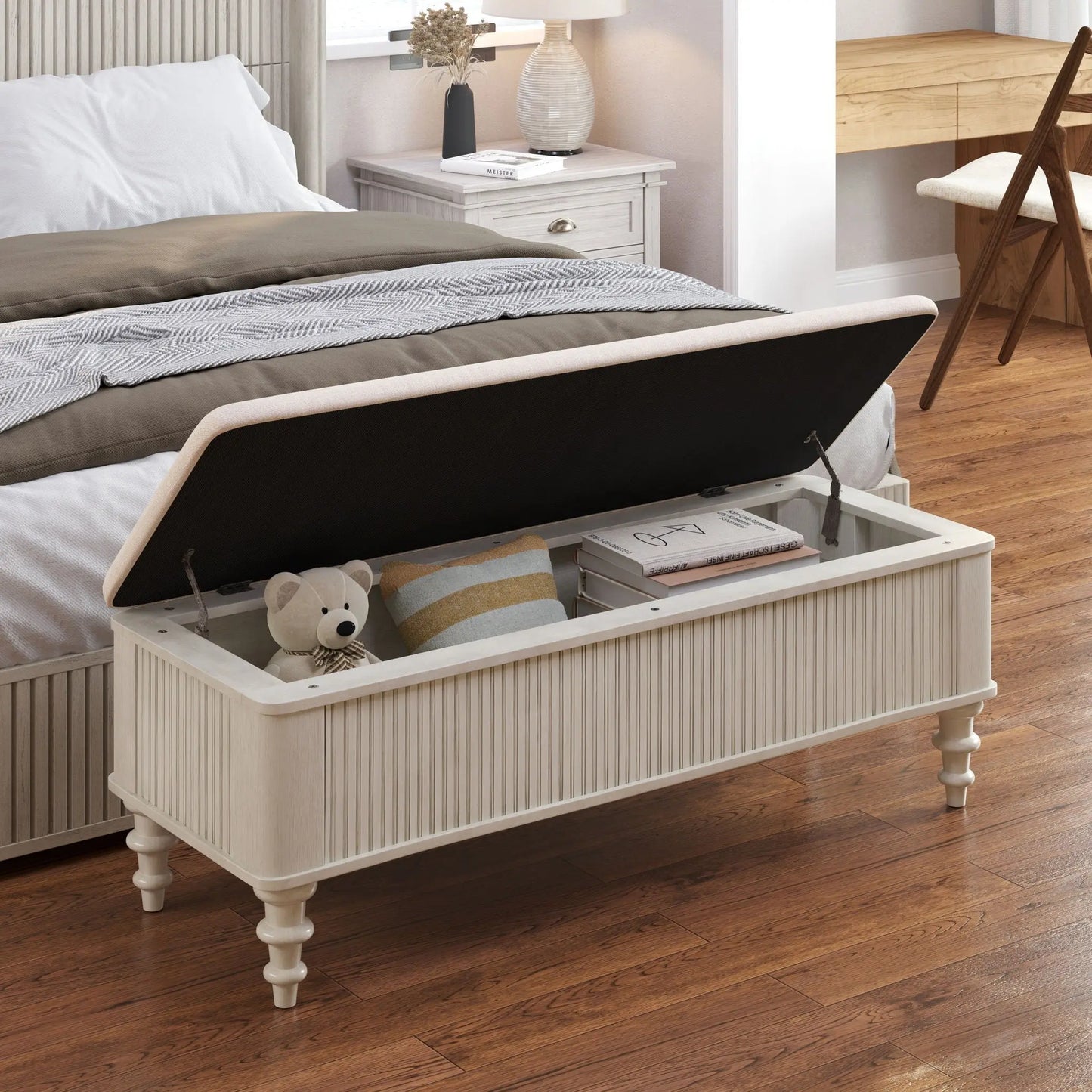 Multi Functional Storage Ottoman Bench Home Essentials