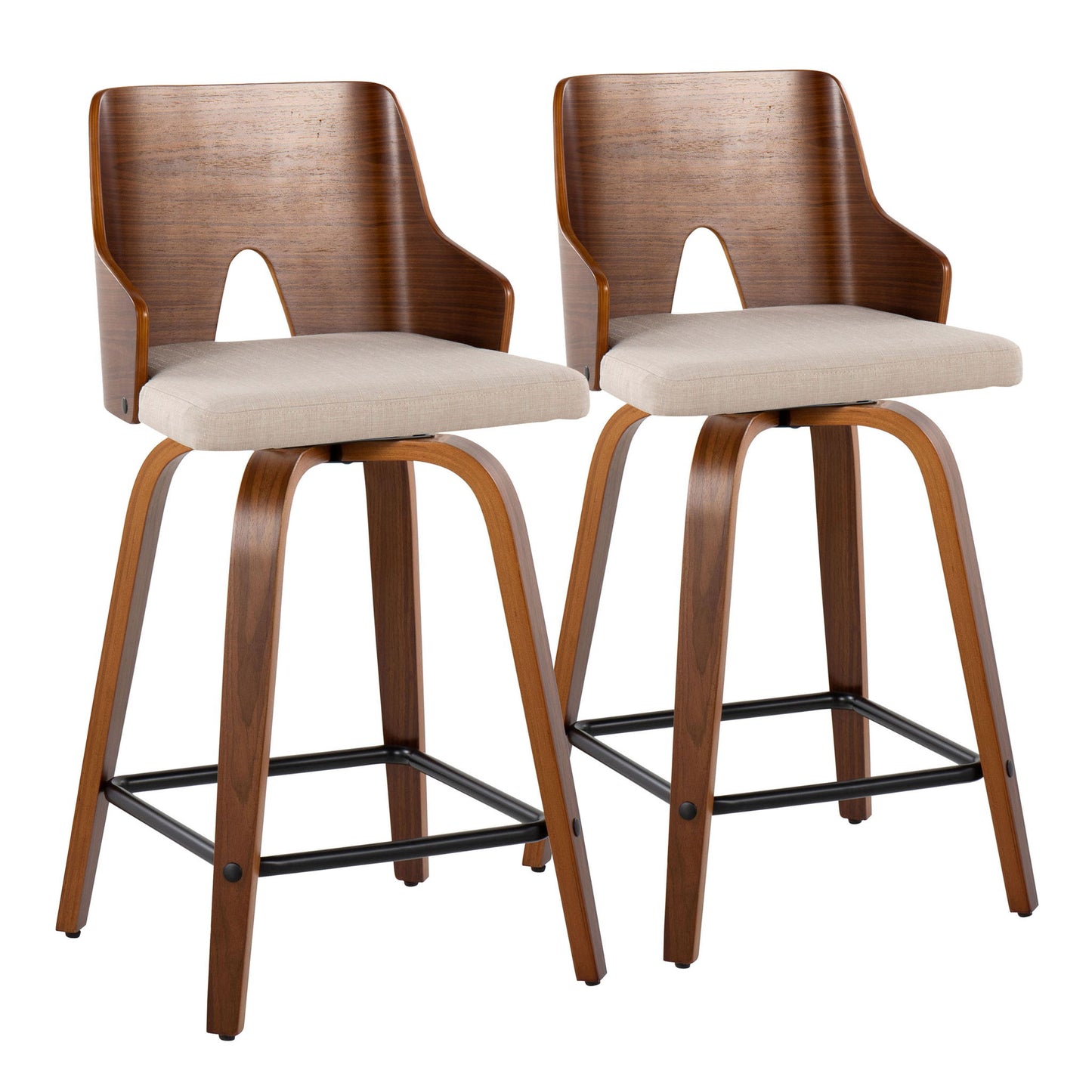 Ariana - Mid Century Modern Counter Stool (Set of 2) Lumi Source