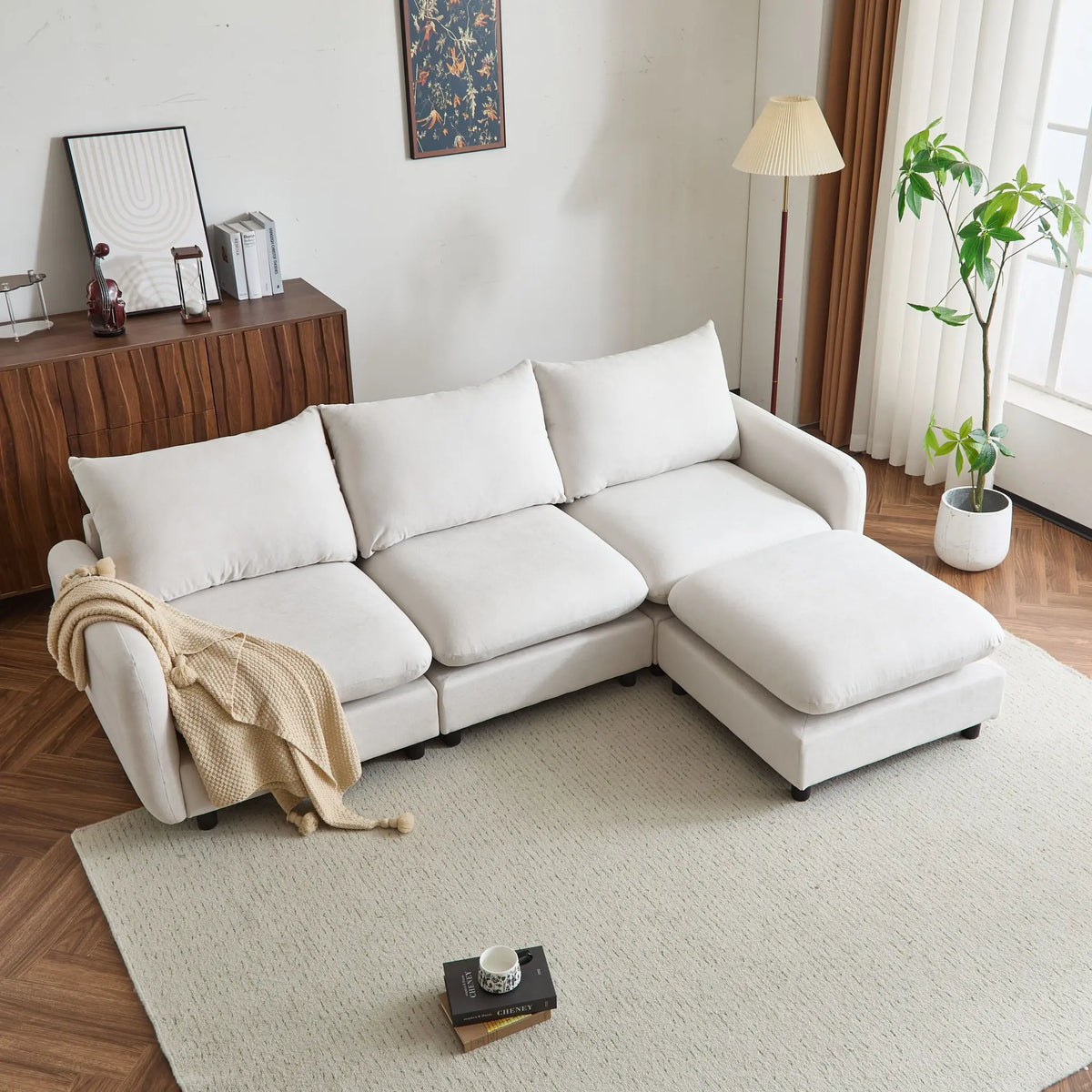 Oversize Modular Free Combination Sectional Sofa Couch With Ottoman For Living Room Noble House