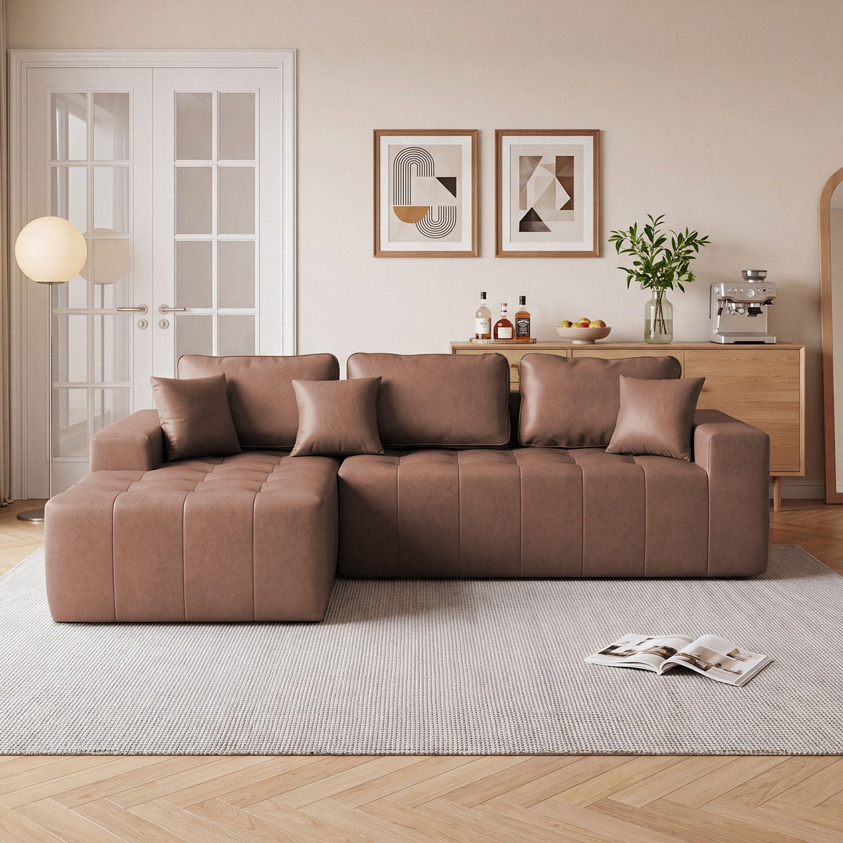 L - Shaped Corner Chaise Sofa Bed Home Essentials
