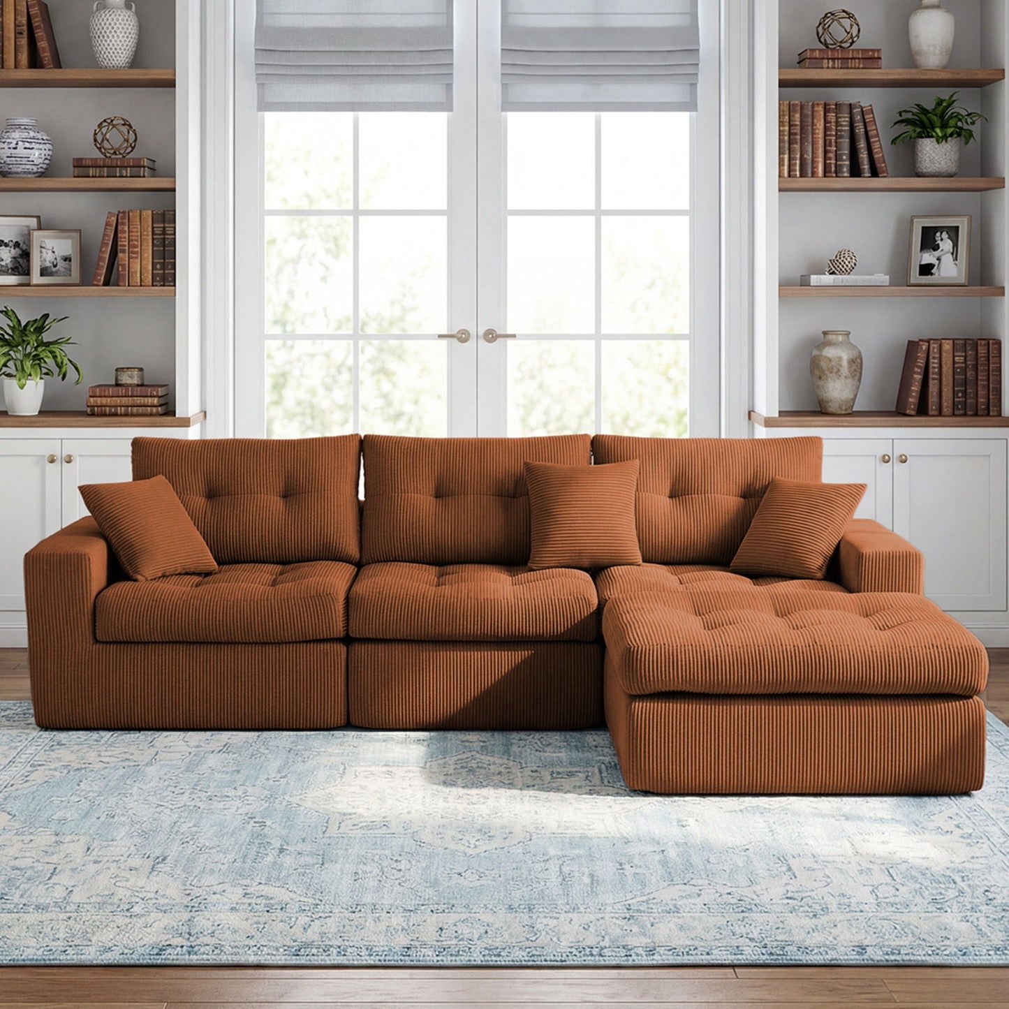 Corner Chaise L-Shaped Sectional Sofa Bed Home Essentials