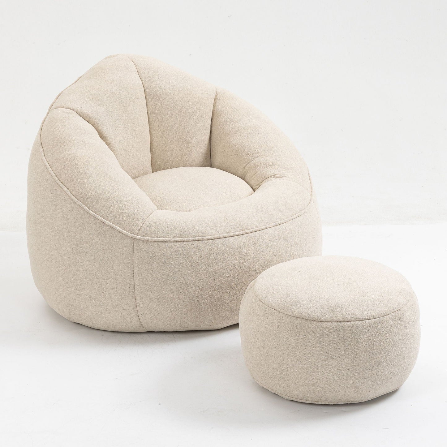 Bedding Bean Bag Sofa Chair High Pressure Foam With Footrest Home Essentials