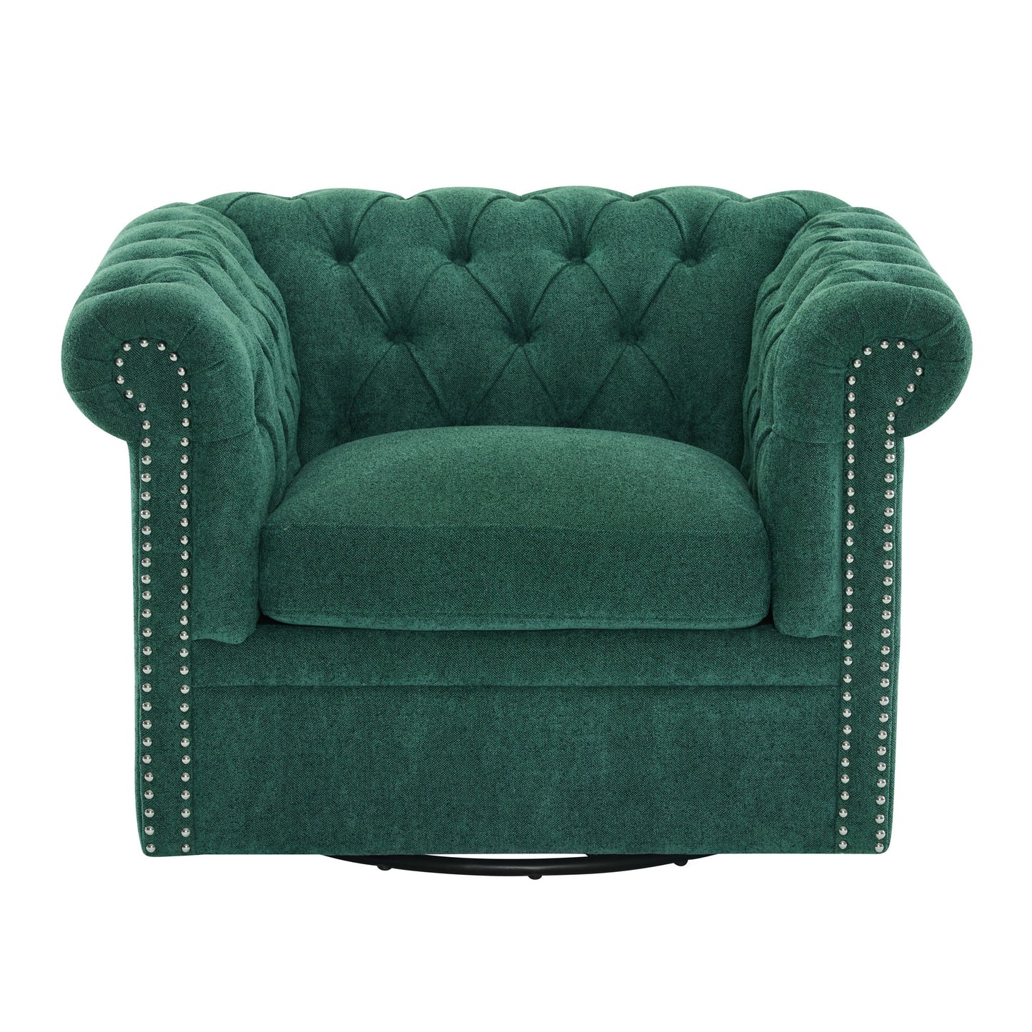 Chesterfield Style Swivel Club Chair With Button Tufted Noble House