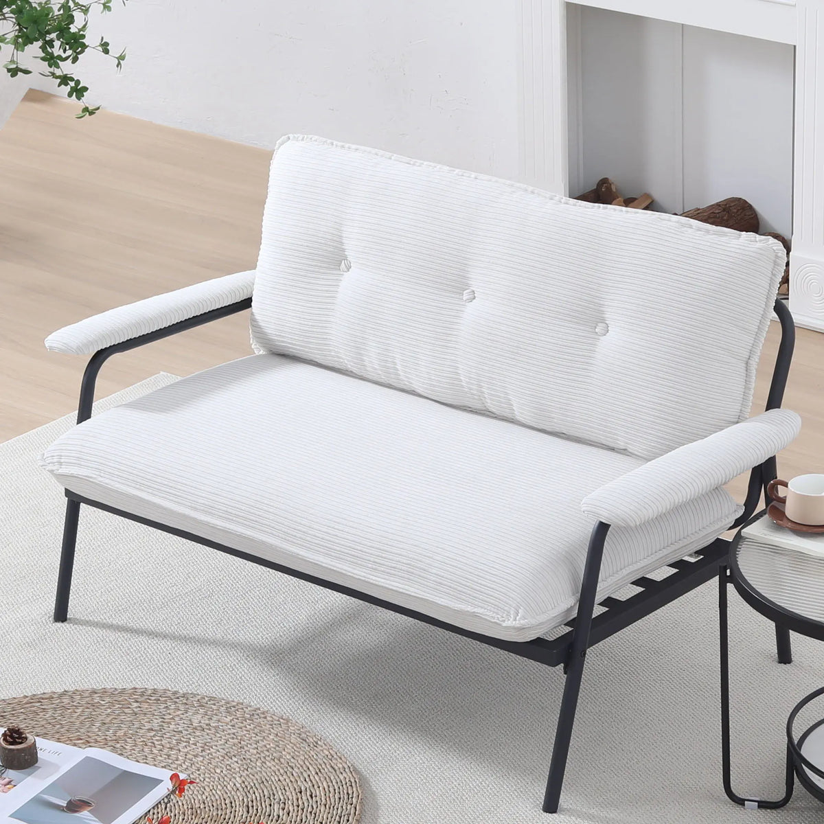 Modern Metal Frame Sofa With Sponge Filling For Compact Spaces And Versatile Use Home Essentials