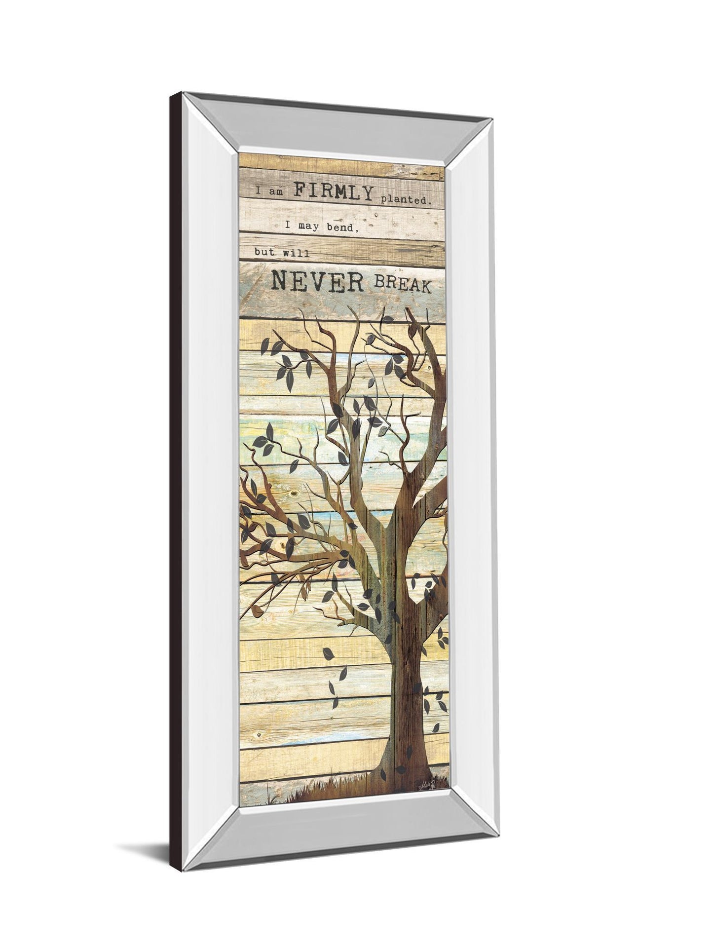 I Am Firmly Planted By Marla Rae - Mirror Framed Print Wall Art - Dark Brown - Snoozhouse