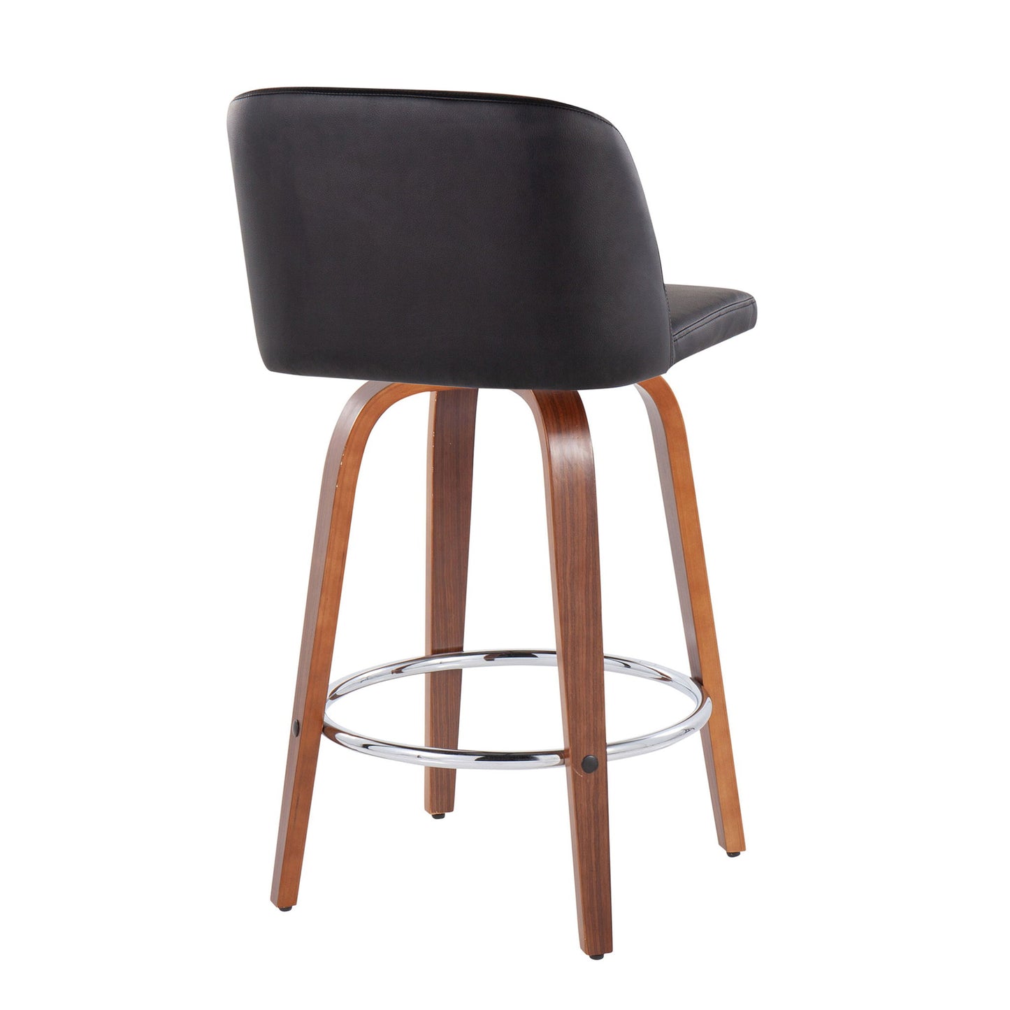 Toriano - Mid-Century Modern Fixed Height Counter Stool With Round Footrest (Set of 2) Lumi Source
