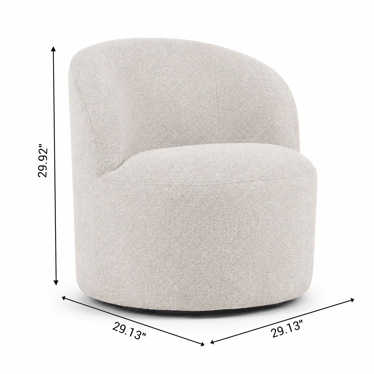 Upholstered Barrel Accent Chair For Living Room - White Home Essentials