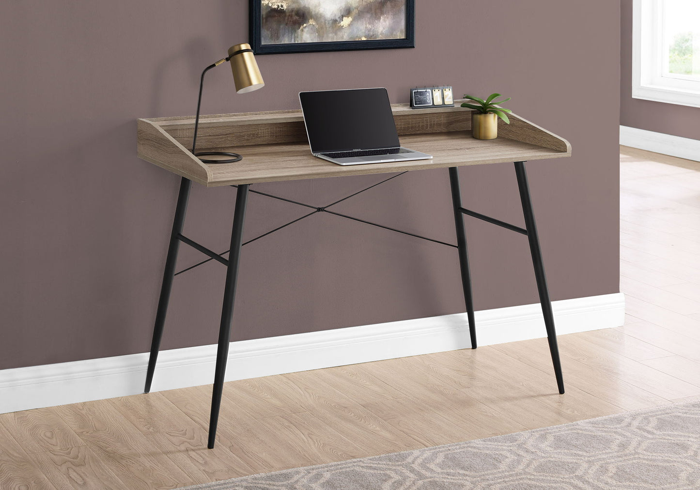 Computer Desk For Home Office, Sturdy Construction, Storage Shelves 8th Street