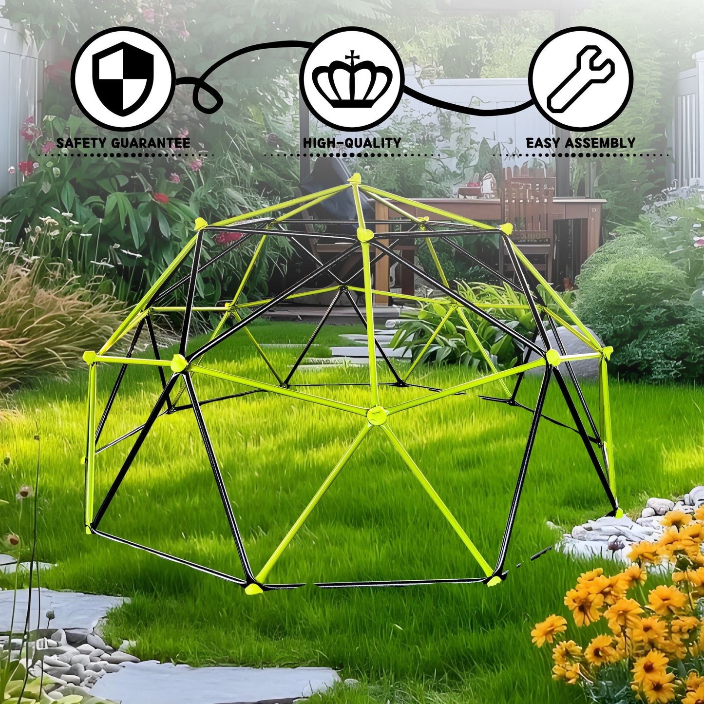 10 Sided Climbing Frame For Outdoor Playground With Colorful Climbing Stones Daily Nest