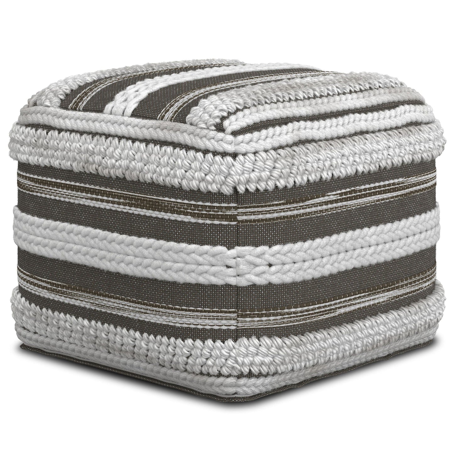 Sommer - Handcrafted Square Pouf Simpli-Home