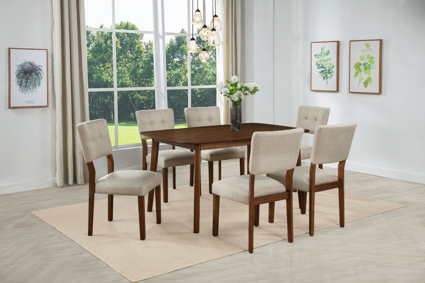 Gregory - Side Chair (Set of 2) - Beige / Brown Crown Mark