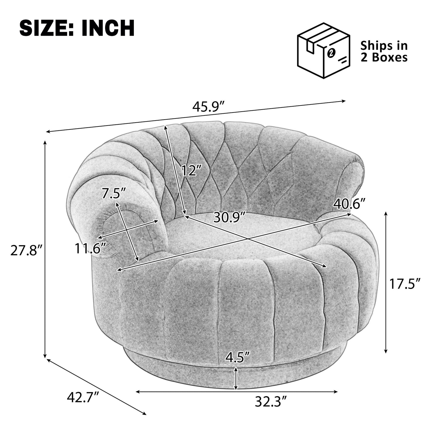 Round Swivel Accent Chair With Rotation Hearth and Haven