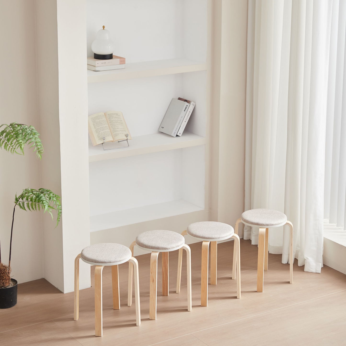 Stackable Round Backless Stools (Set of 4) Home Essentials