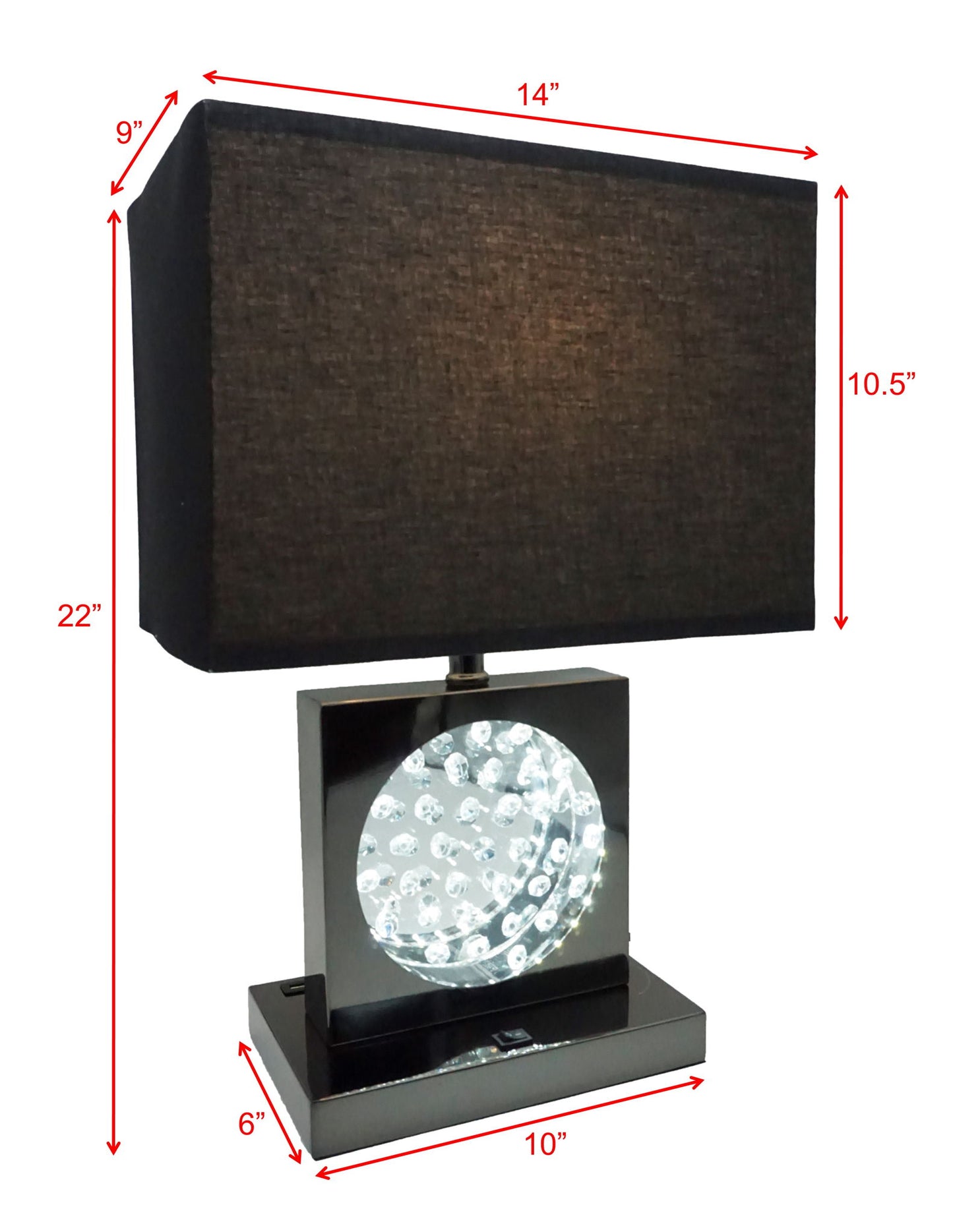 Table Lamp - Black Nickel Crown Mark