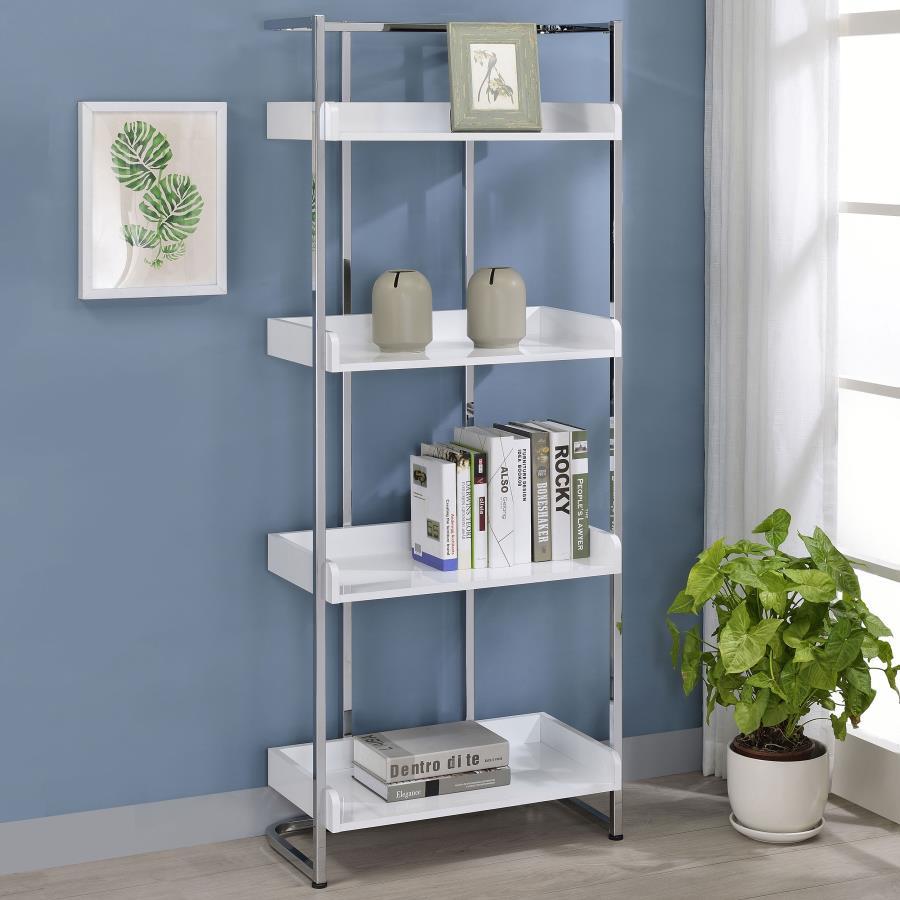 Ember - 4-Shelf Bookcase CoasterEssence