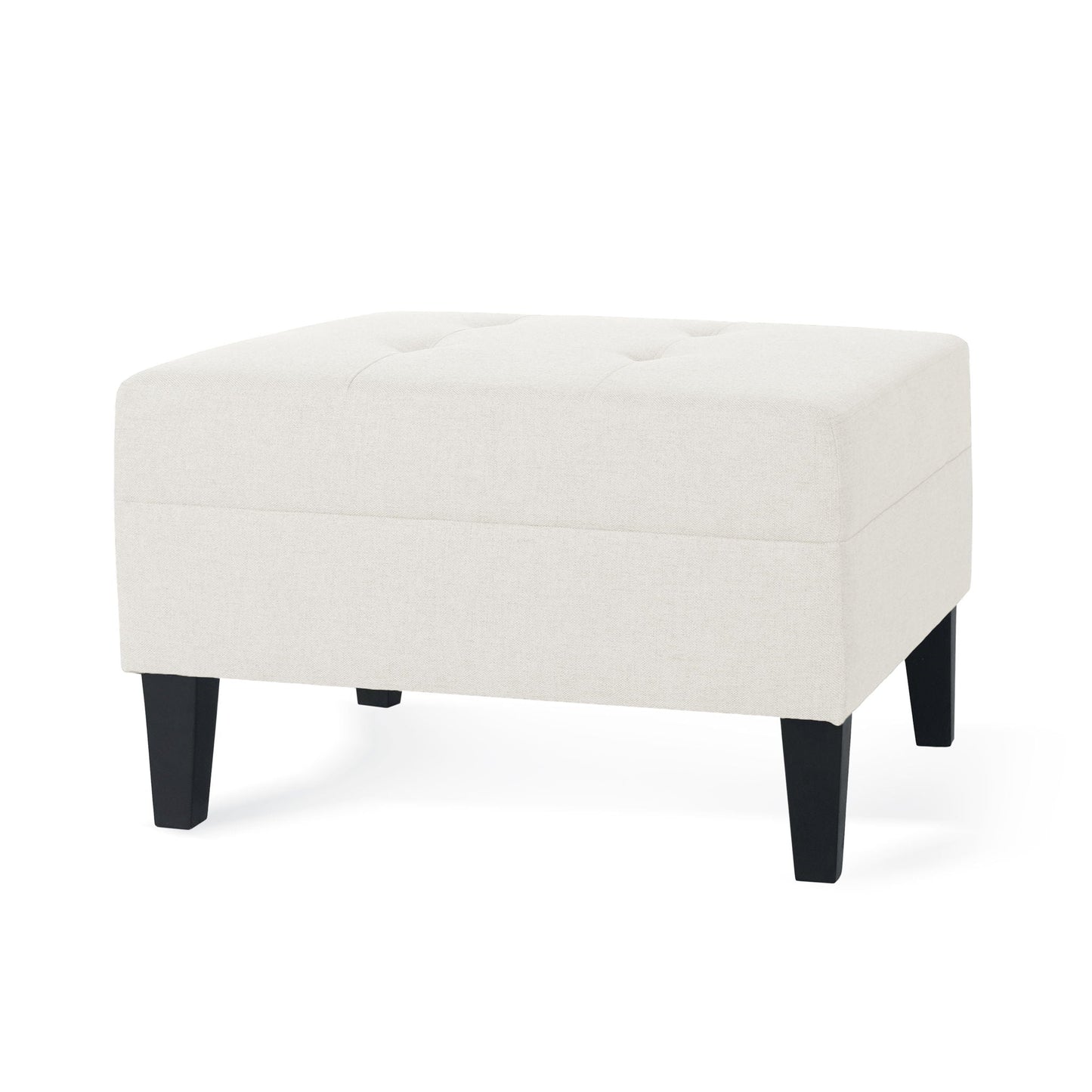 Ottoman With Birch Wood Legs And Cushioned Top For Comfort Noble House