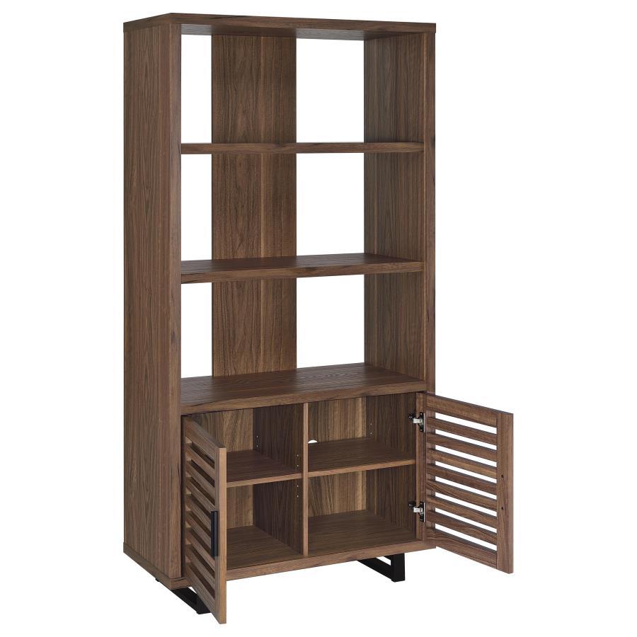 Maddox - 3-Shelf Cabinet Bookcase - Walnut CoasterEveryday