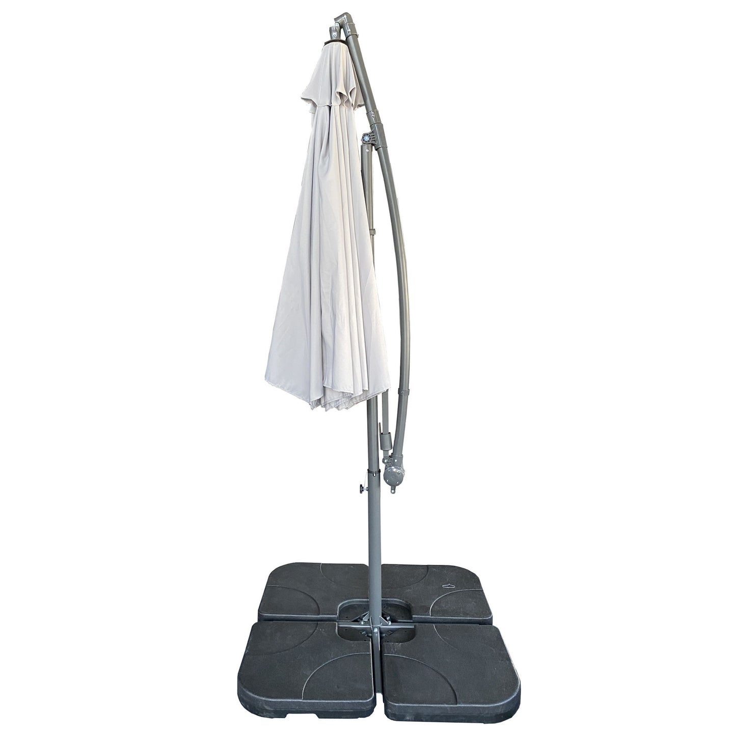 10 Ft Offset Cantilever Patio Umbrella With Crank And Tilt Adjustment For Pool, Deck, And Garden - Gray Home Essentials