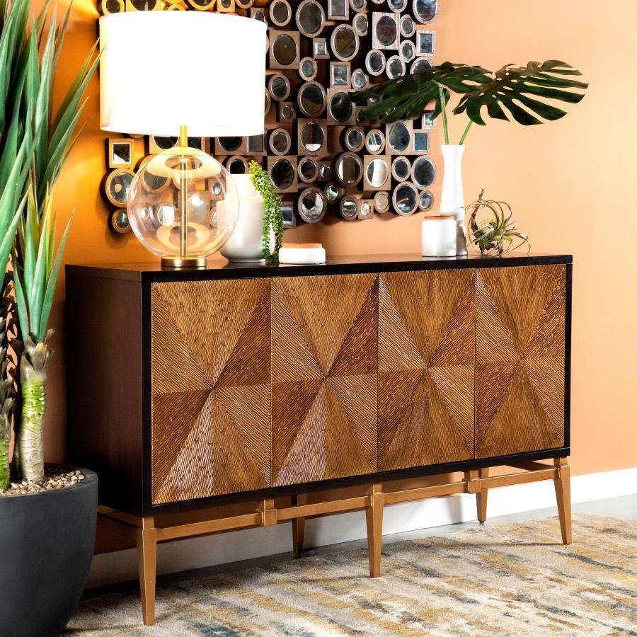 Zira - Wood Parquet Storage Accent Cabinet CoasterElevations