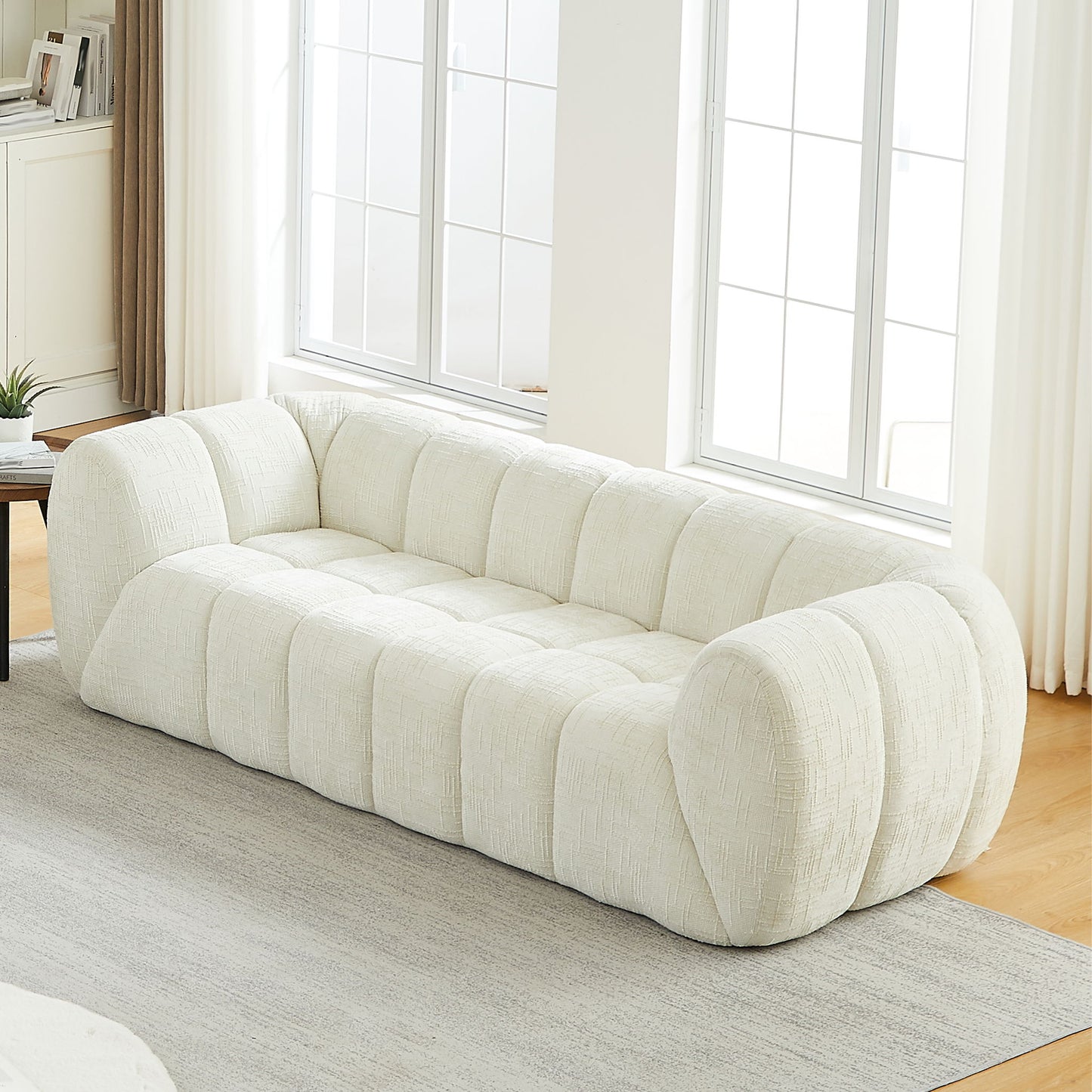Modern Sofa With Piano Key Backrest Home Essentials