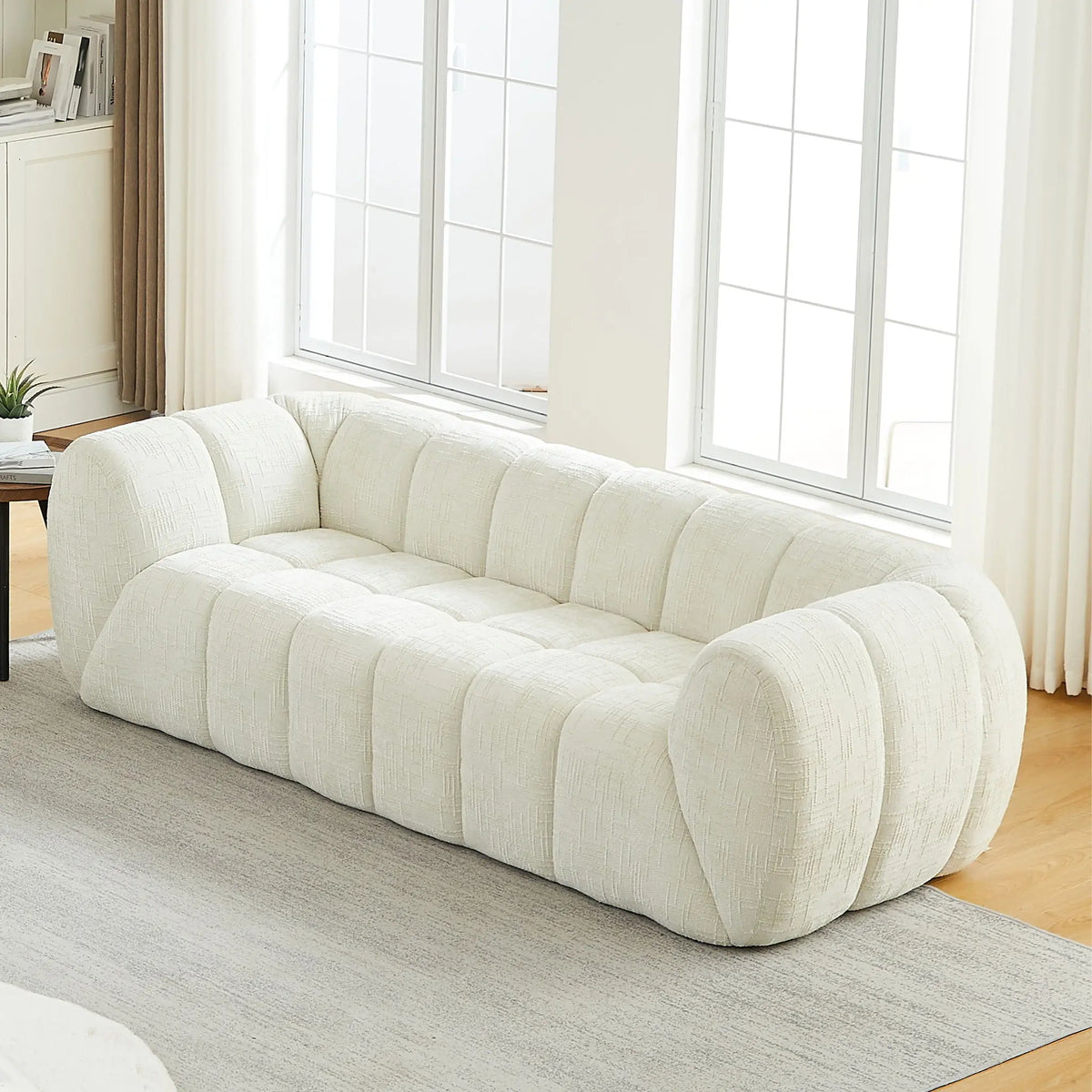 Modern Sofa With Piano Key Backrest Home Essentials
