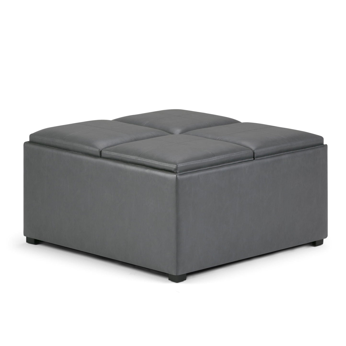 Avalon - Square Coffee Table, Storage Ottoman Simpli-Home