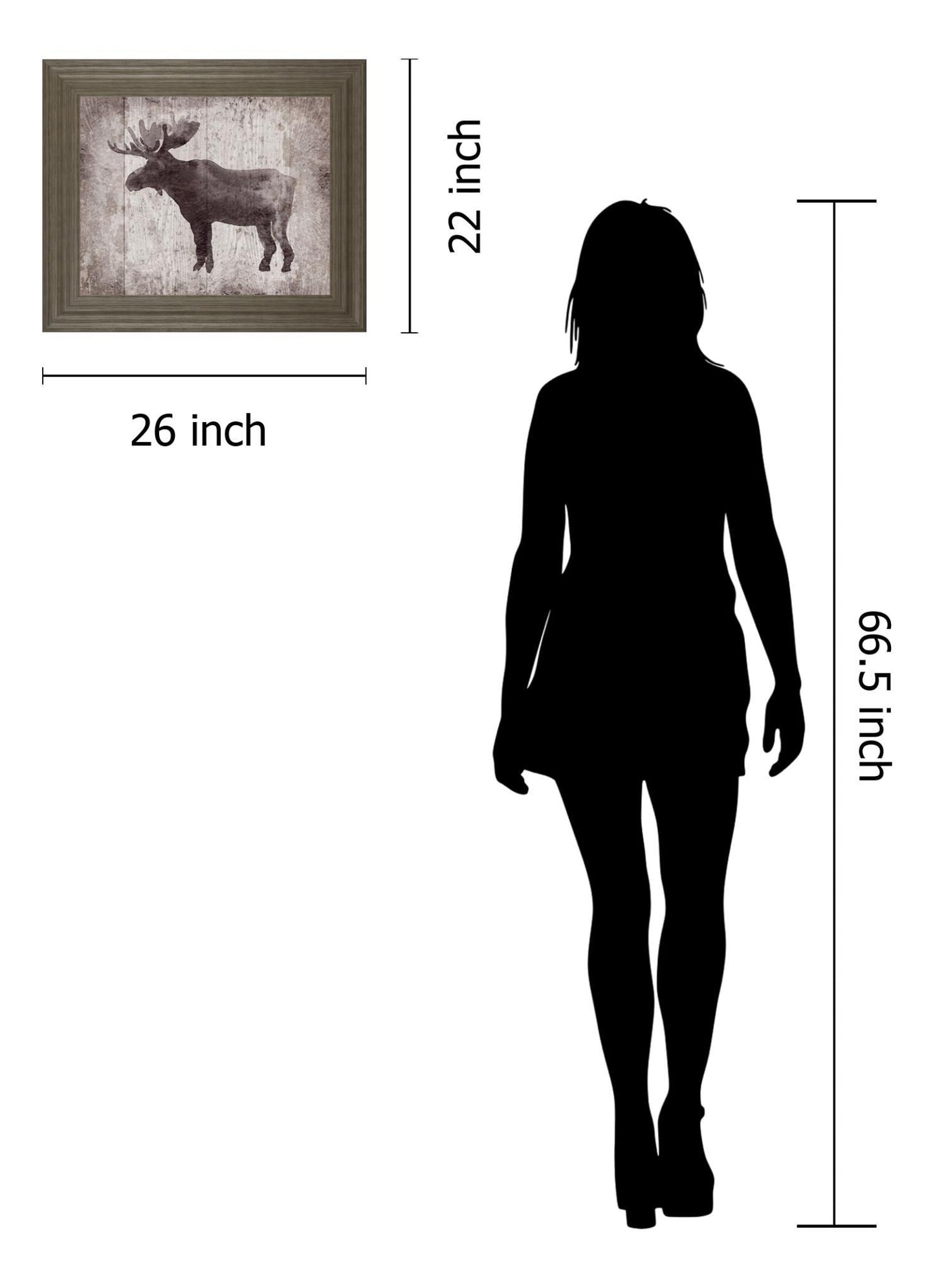 Wildness Iv-timber By Sandra Jacobs - Framed Elk Print Wall Art - Dark Brown Classy Living