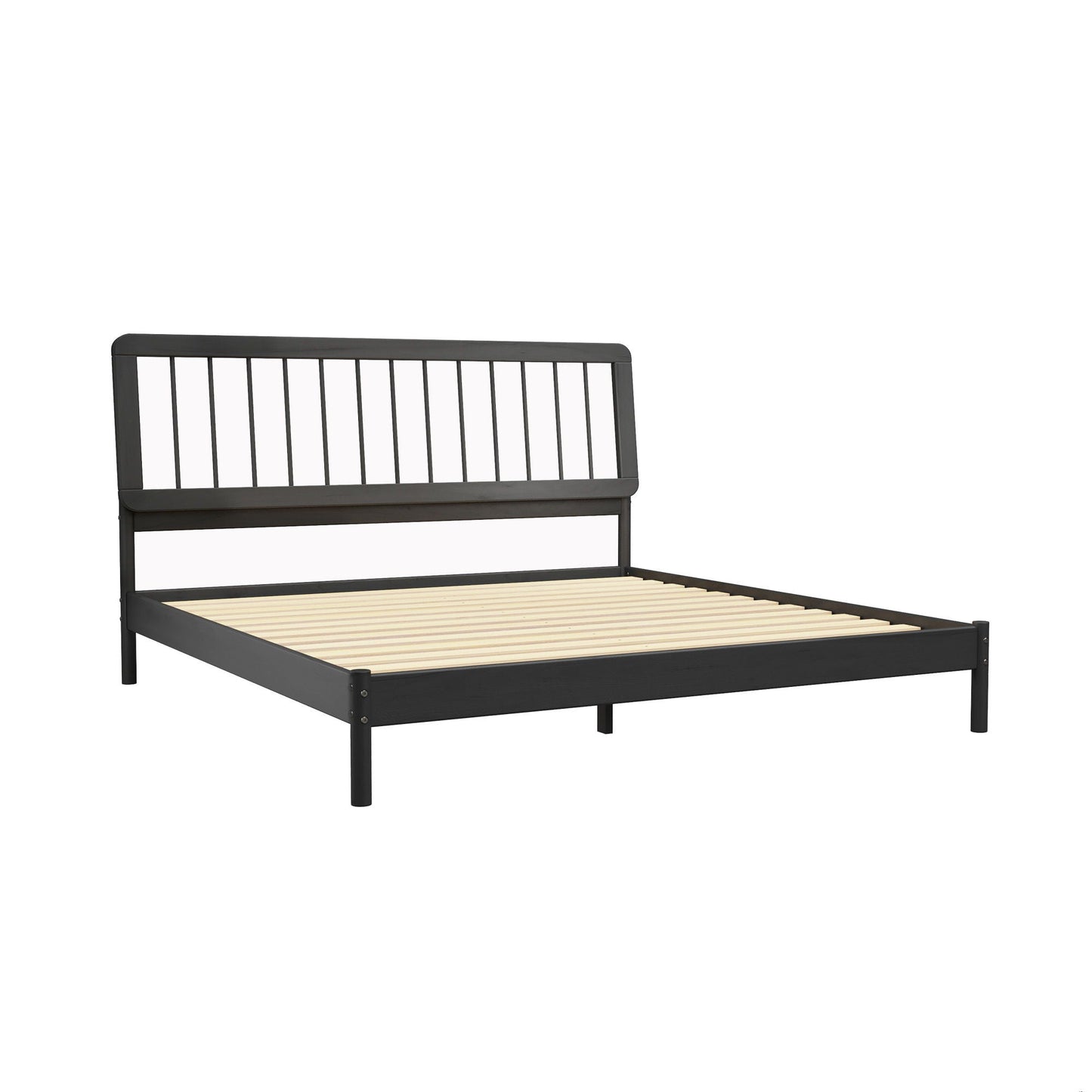 Mid-Century Modern Solid Wood Spindle Bed Walker Edison