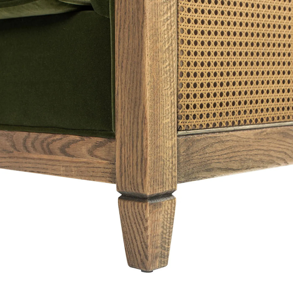 Georgia - Cane Tuxedo Armchair - Olive Green Jennifer Taylor Home