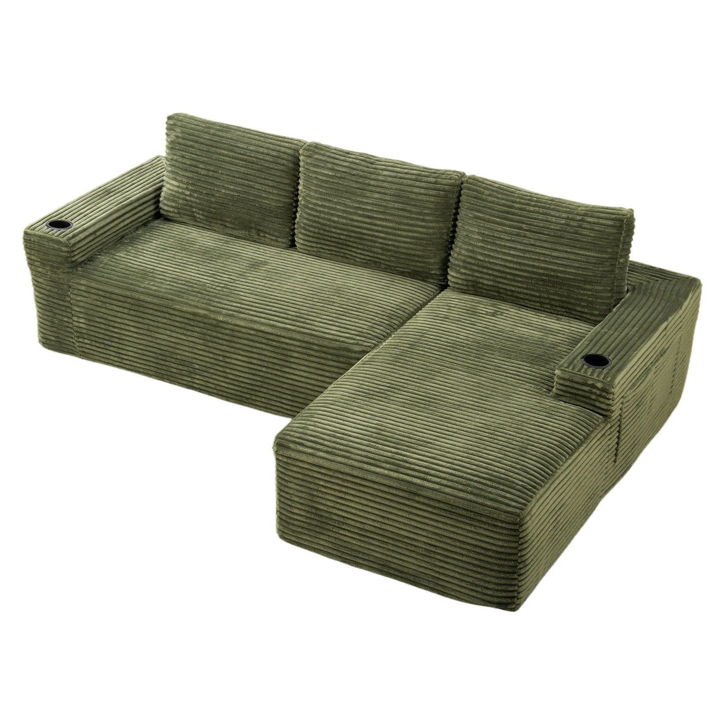 Cloud Sectional Couch, Modular Sectional Sofa With Deep Seat, Boneless Couches With L-Shape Chaise For Living Room - Green Home Essentials