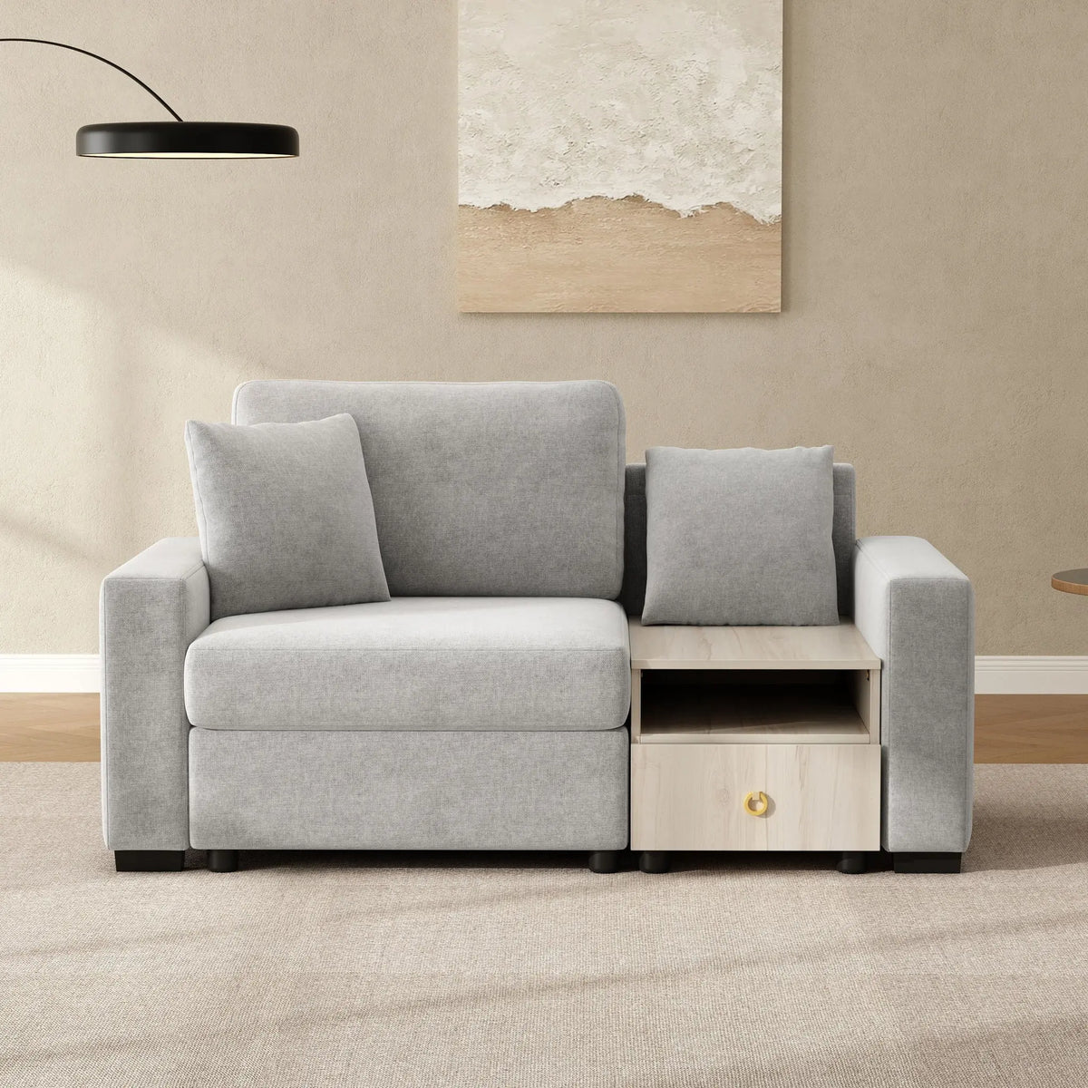 Modular Sofa Couch With Storage Armrest And Center Console Noble House