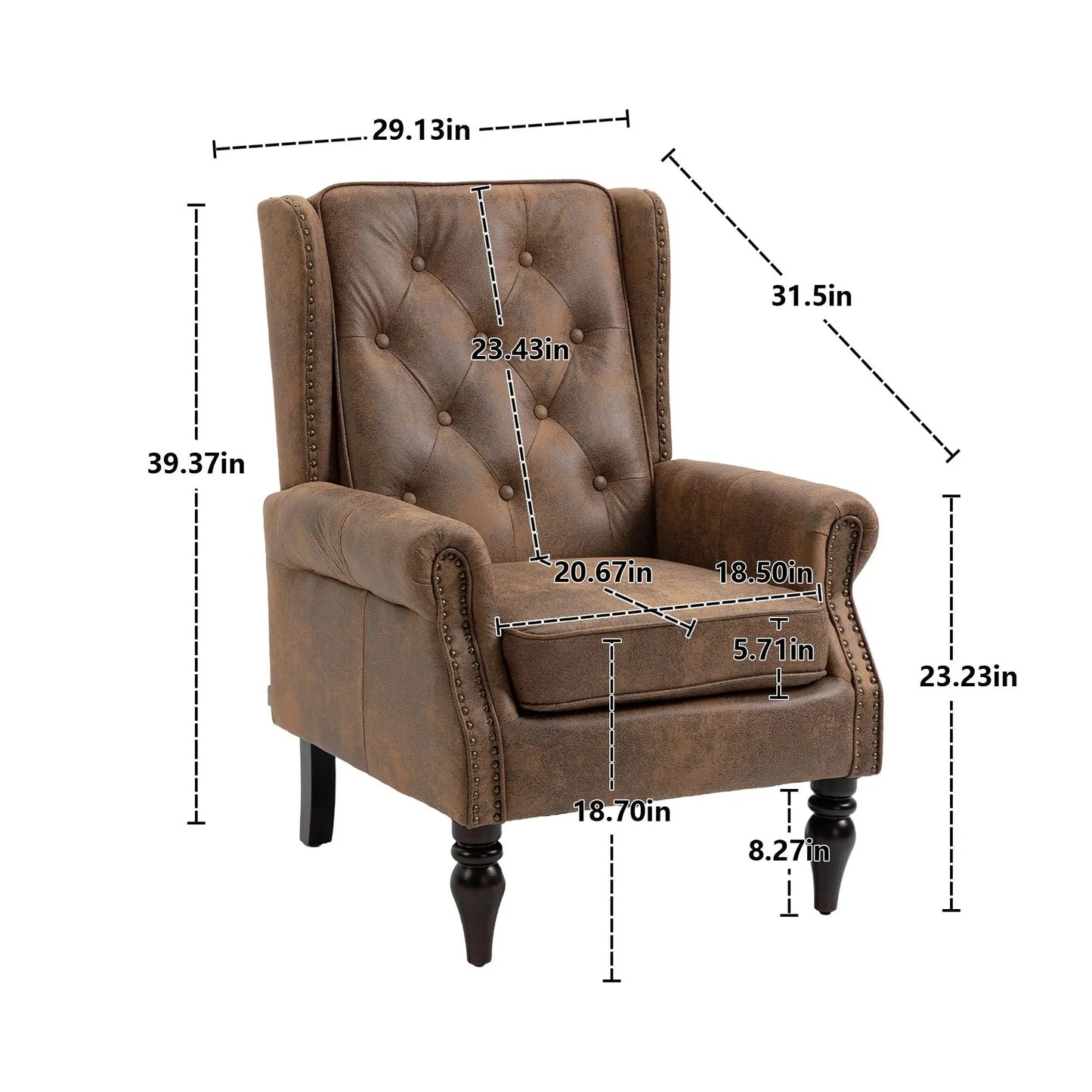 Modern Accent Armchair With Sturdy Wood Legs Home Essentials