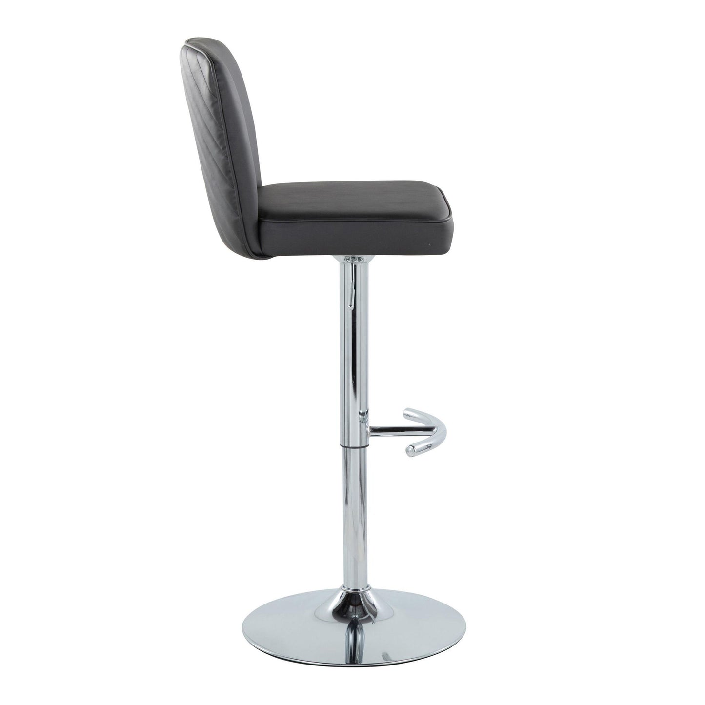 Henry - Contemporary Adjustable Barstool With Swivel & Rounded T Footrest (Set of 2) Lumi Source