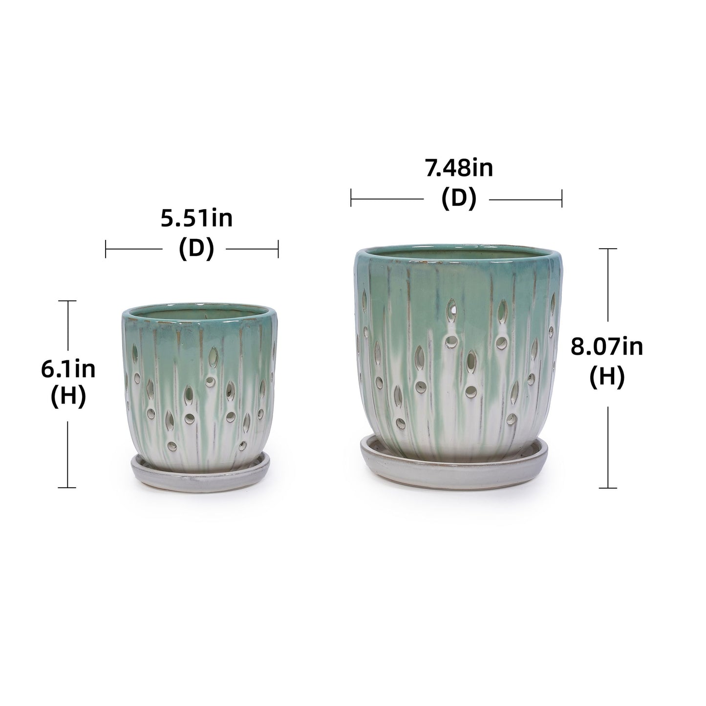 Flowerpot With Drainage Hole (Set of 2) Daily Nest