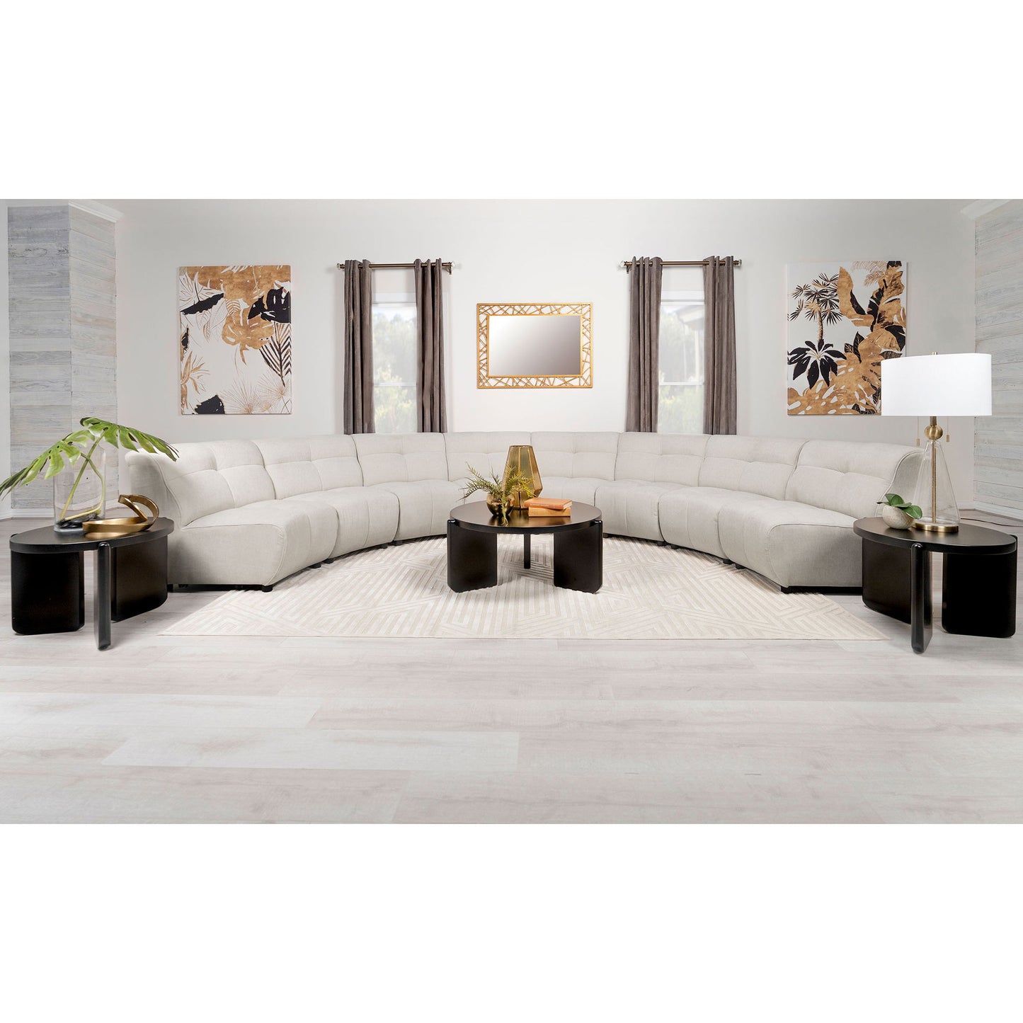 Sycamore - 8 Piece Upholstered Sectional Sofa With Curved Design - Ivory Furniture Max