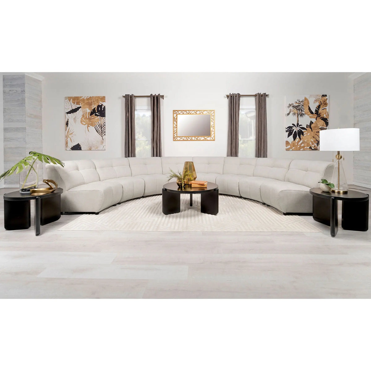 Sycamore - 8 Piece Upholstered Sectional Sofa With Curved Design - Ivory Furniture Max