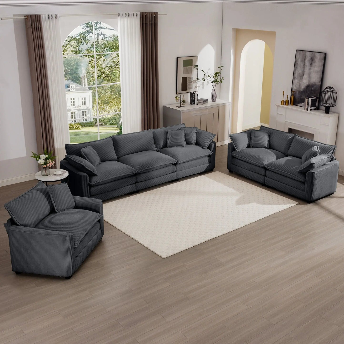 Elegant Oversized Sectional Sofa Set With Deep Seats And Flexible Layout Home Essentials