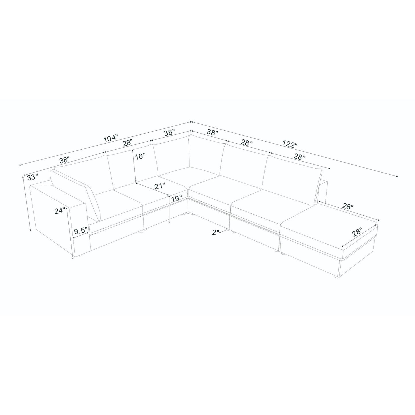 Reversible Modular Sectional Sofa With Custom Configuration Home Essentials