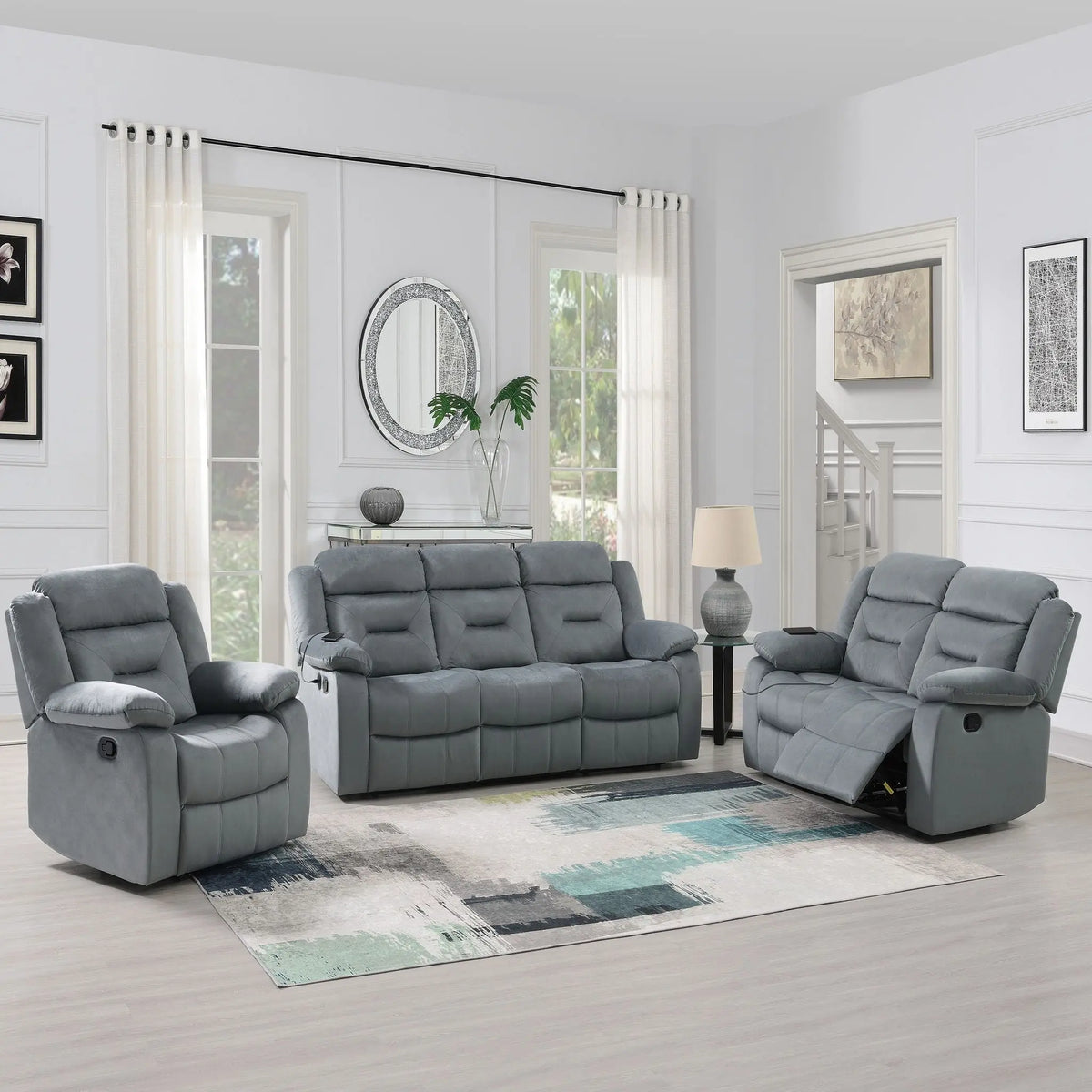 Contemporary Living Room Set With Pillow Arms And Headrest Support Home Essentials