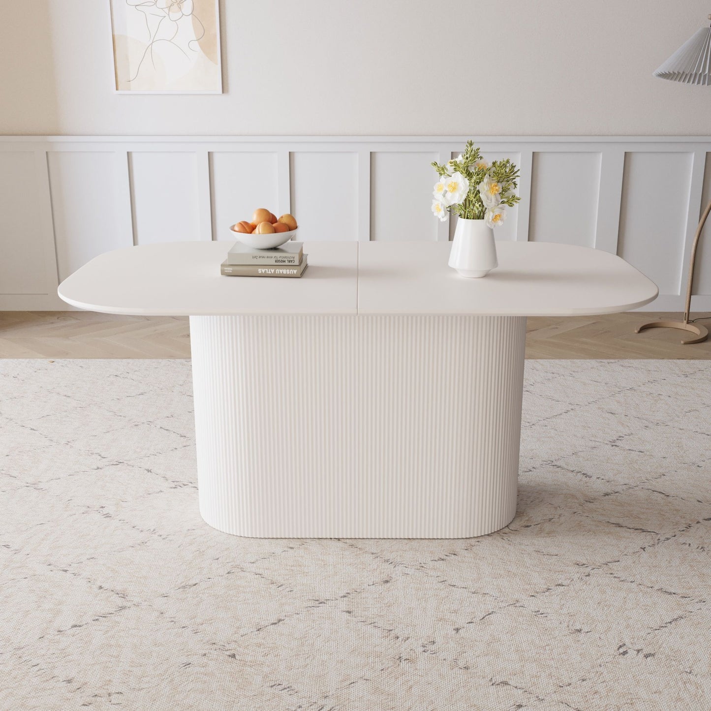 Modern Dining Table With Vertical Striped Legs Home Essentials