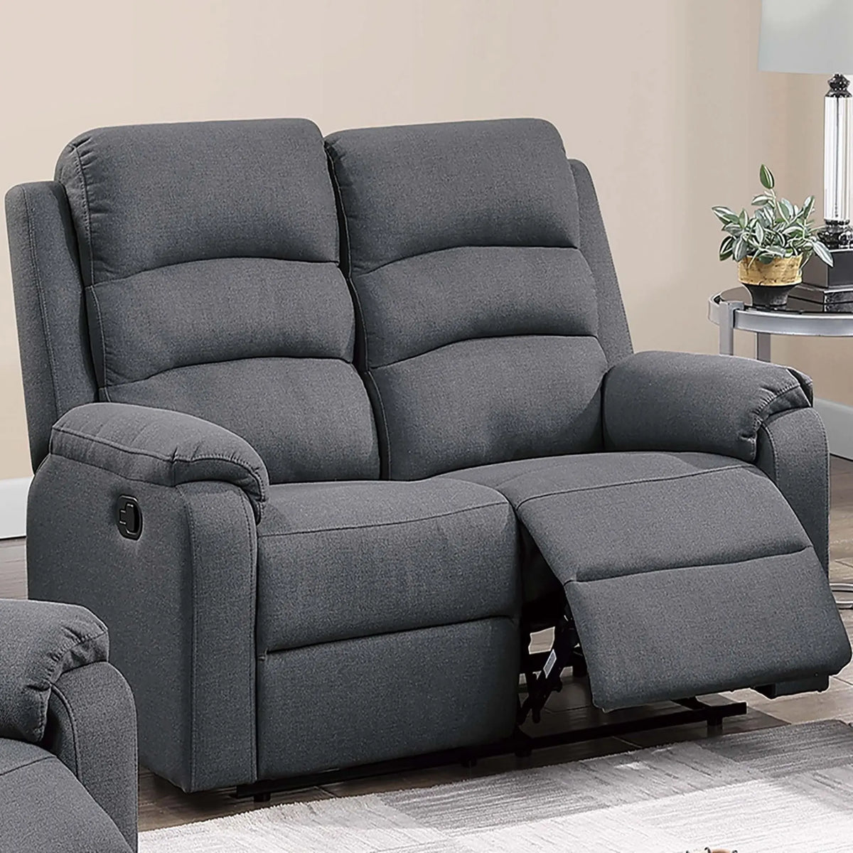 2 Piece Living Room Set With Manual Reclining Loveseat And Recliner Home Essentials